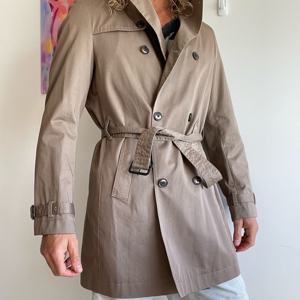 Tommy Hilfiger Mens Burberry Trench Coat Medium